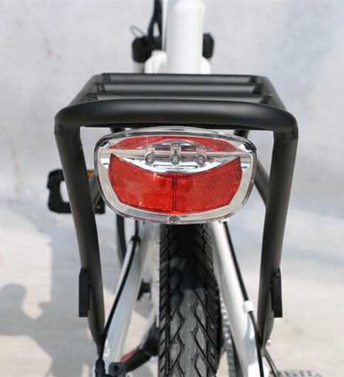 20 Inch Electric Bicycle With Pedal Assist 36V White Folding Electric Bike