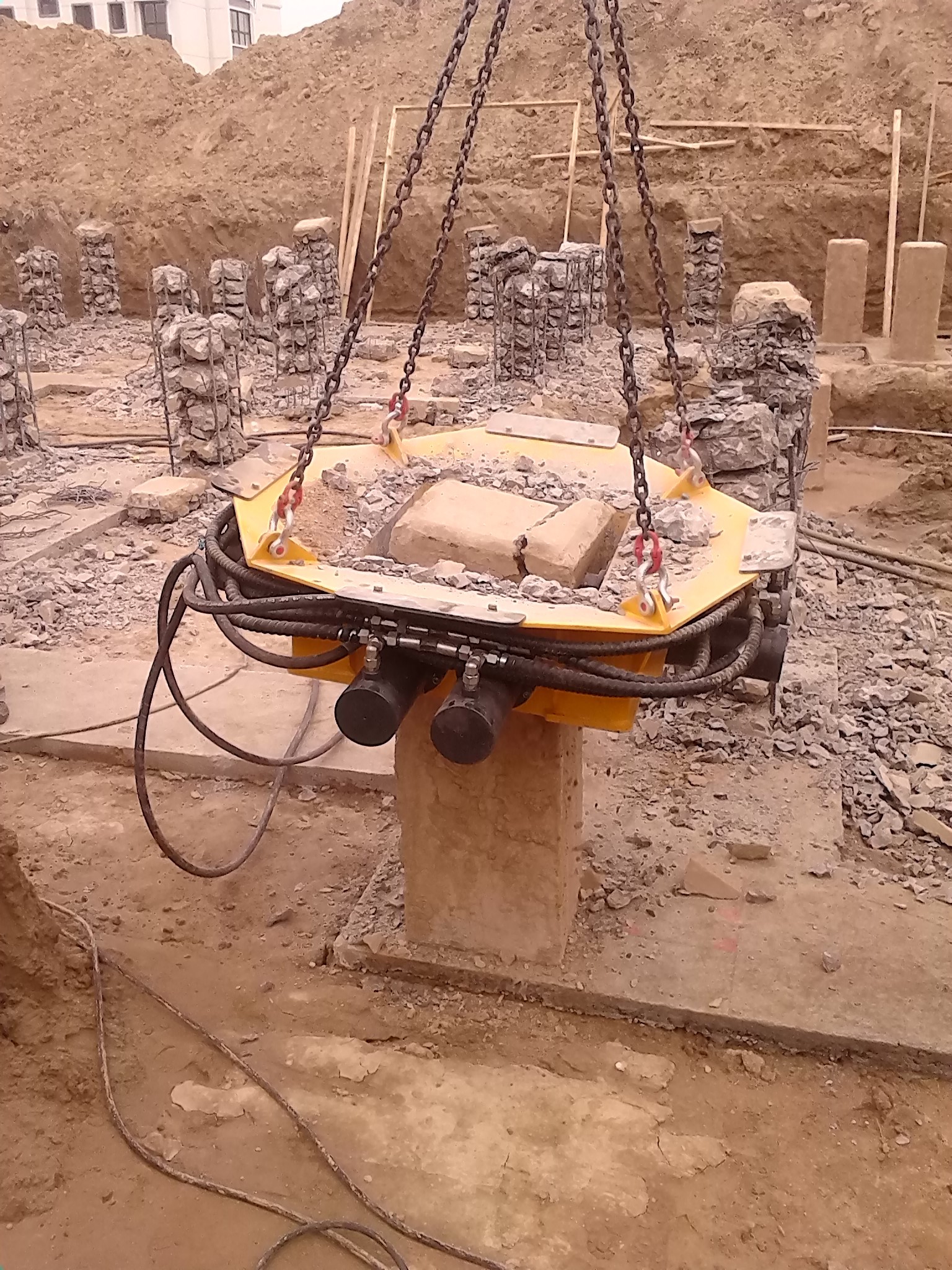 Adjustable Pile Breaker Machine KP500S Hydraulic Concrete Cutter Square