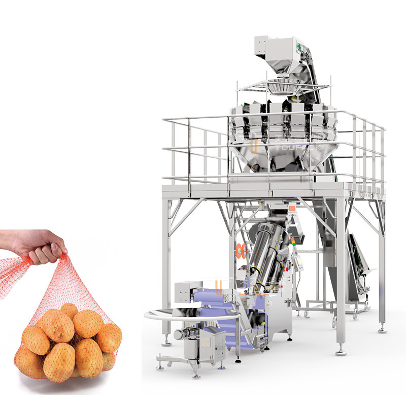  SS316 Fully Automatic Net Bag Packing Machine For Packing Vegetables Fruits Hardware Manufactures