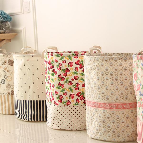 Promotional Waterproof Laundry Basket Foldable Canvas Dirty Clothes Storage
