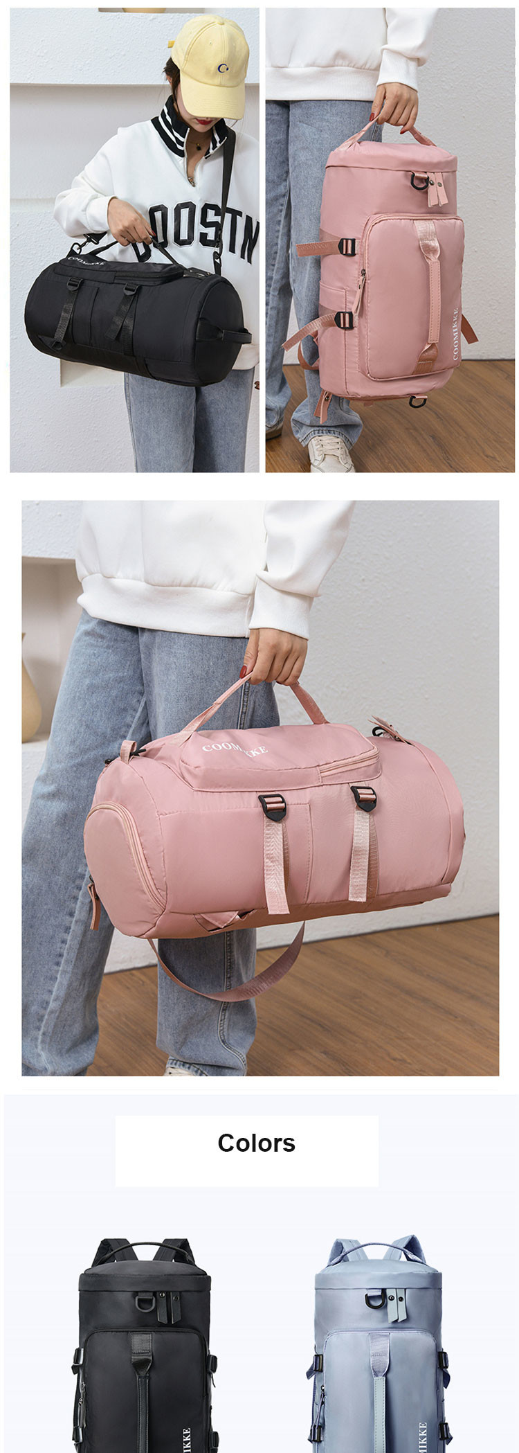 Gym Duffle Tote Bag Gym Bag With Shoe Compartment And Wet Pocket