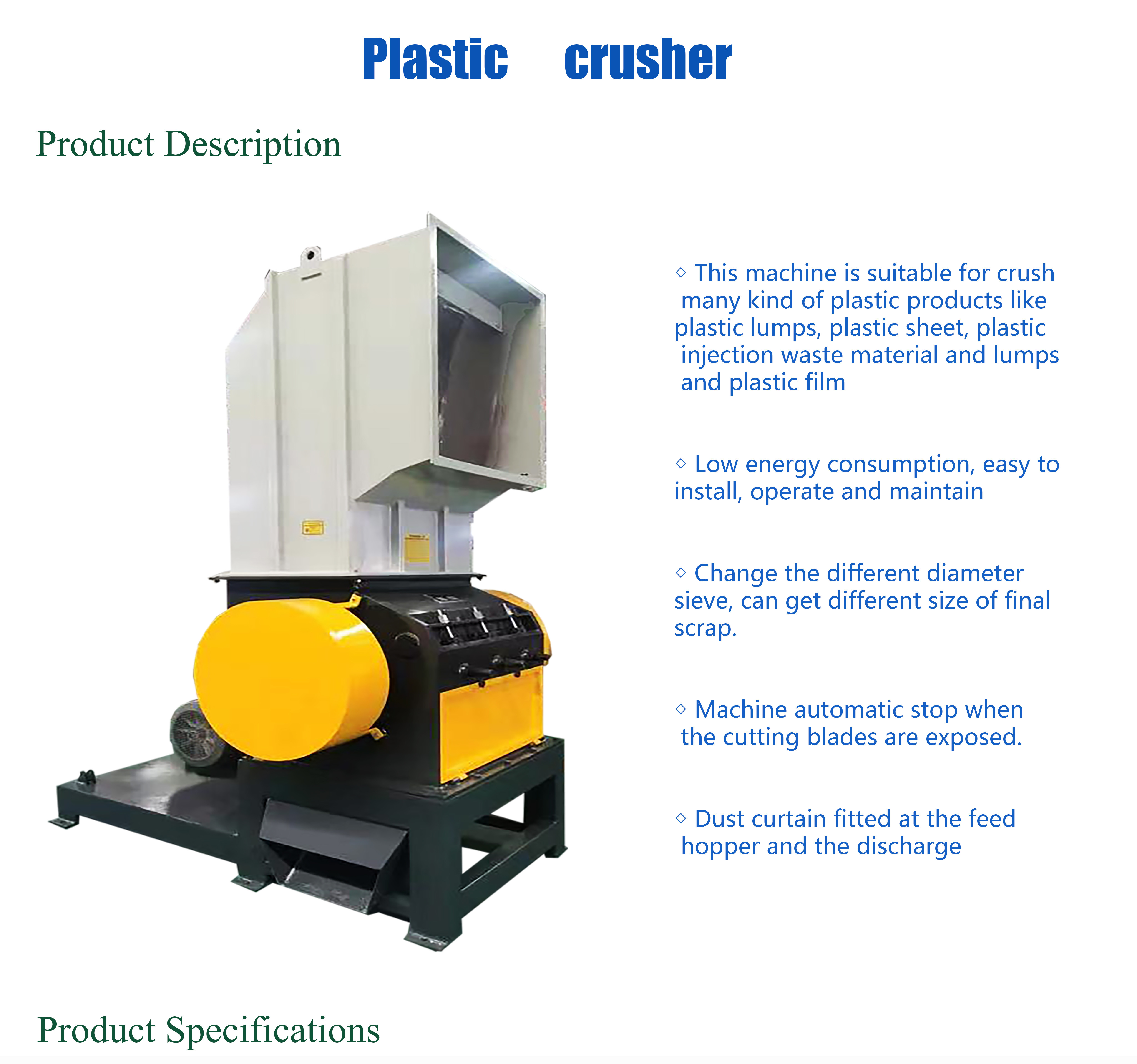 Reliable 380V Plastic Shredding Machine for Industrial Applications