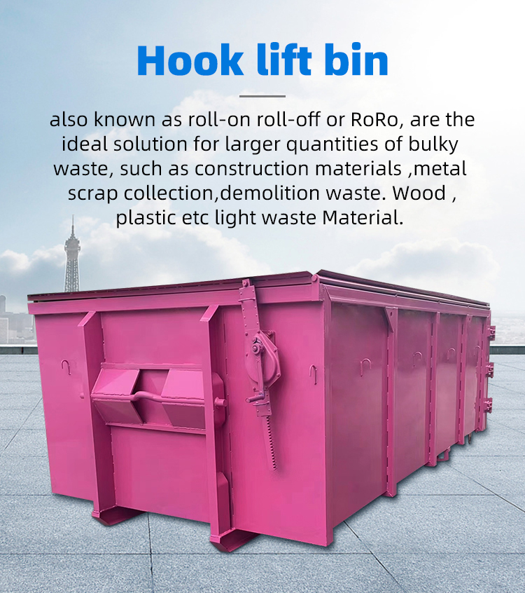 Multi Purpose Hook Lift Container Fireproof Weatherproof EU Waste Directive Compliant