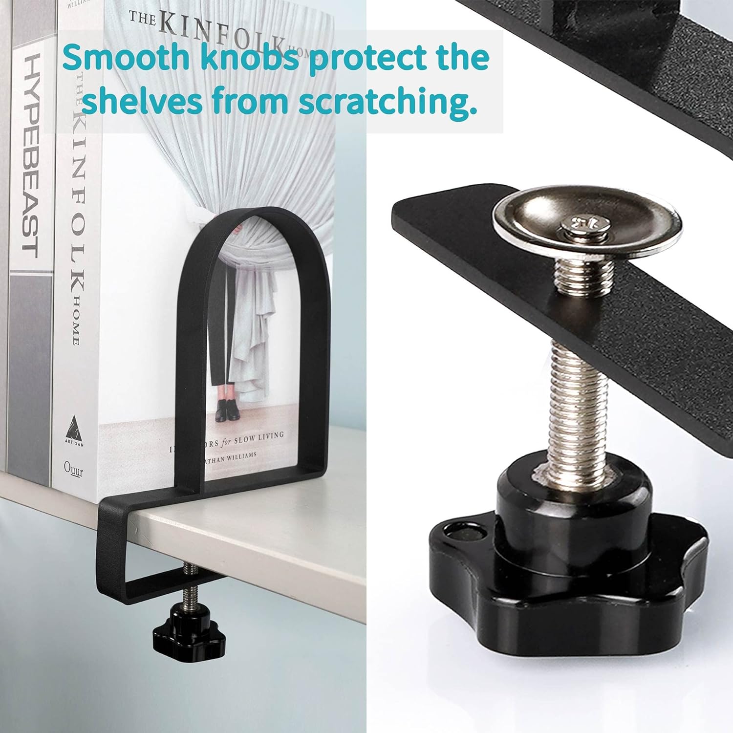 Triangle Bracket Floating Shelves Adjustable Book Ends for Heavy Duty Book Storage