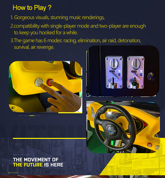 42 inch Racing Game Machine Double Players Outrun Car Driving Simulator