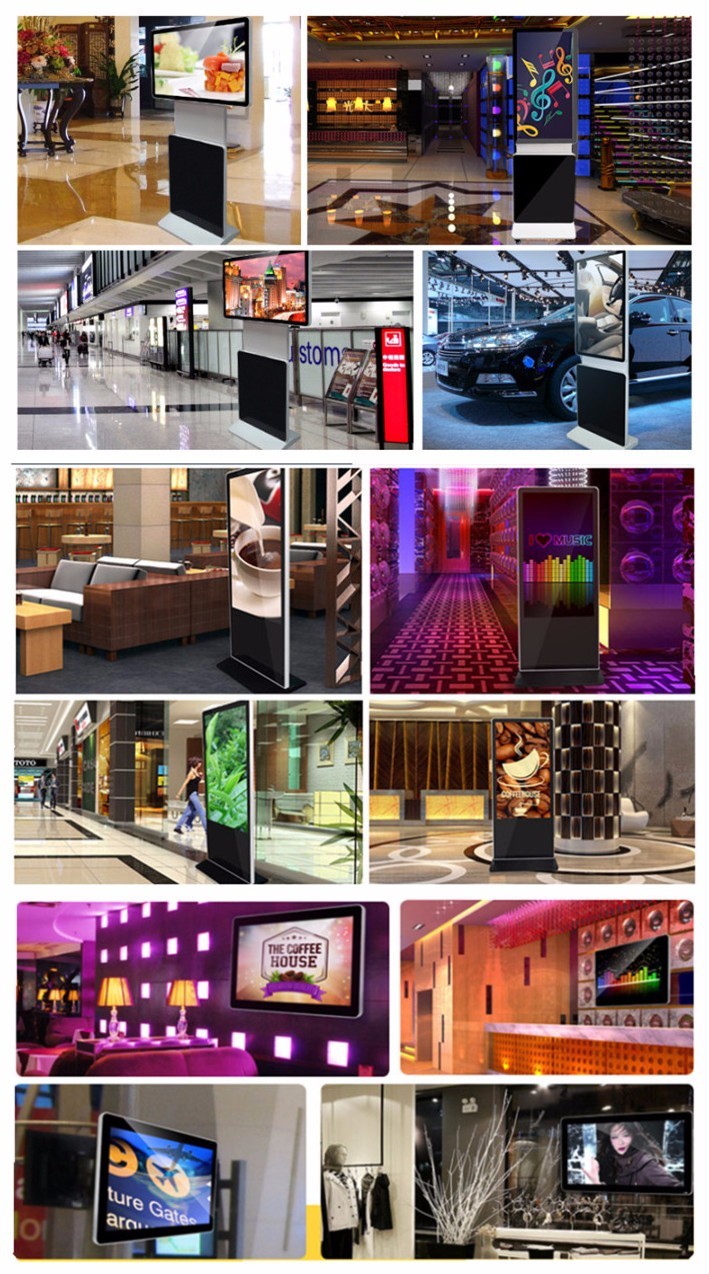 Restaurant Digital Signage 24inch LCD Wall Mounted Digital Advertising Screen For Mall Digital Signage