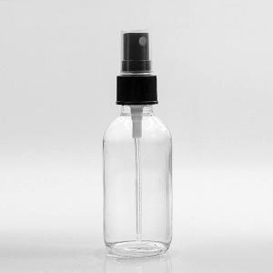 China Liquid 120ml Clear Boston Glass Bottles With Pump Spray on sale