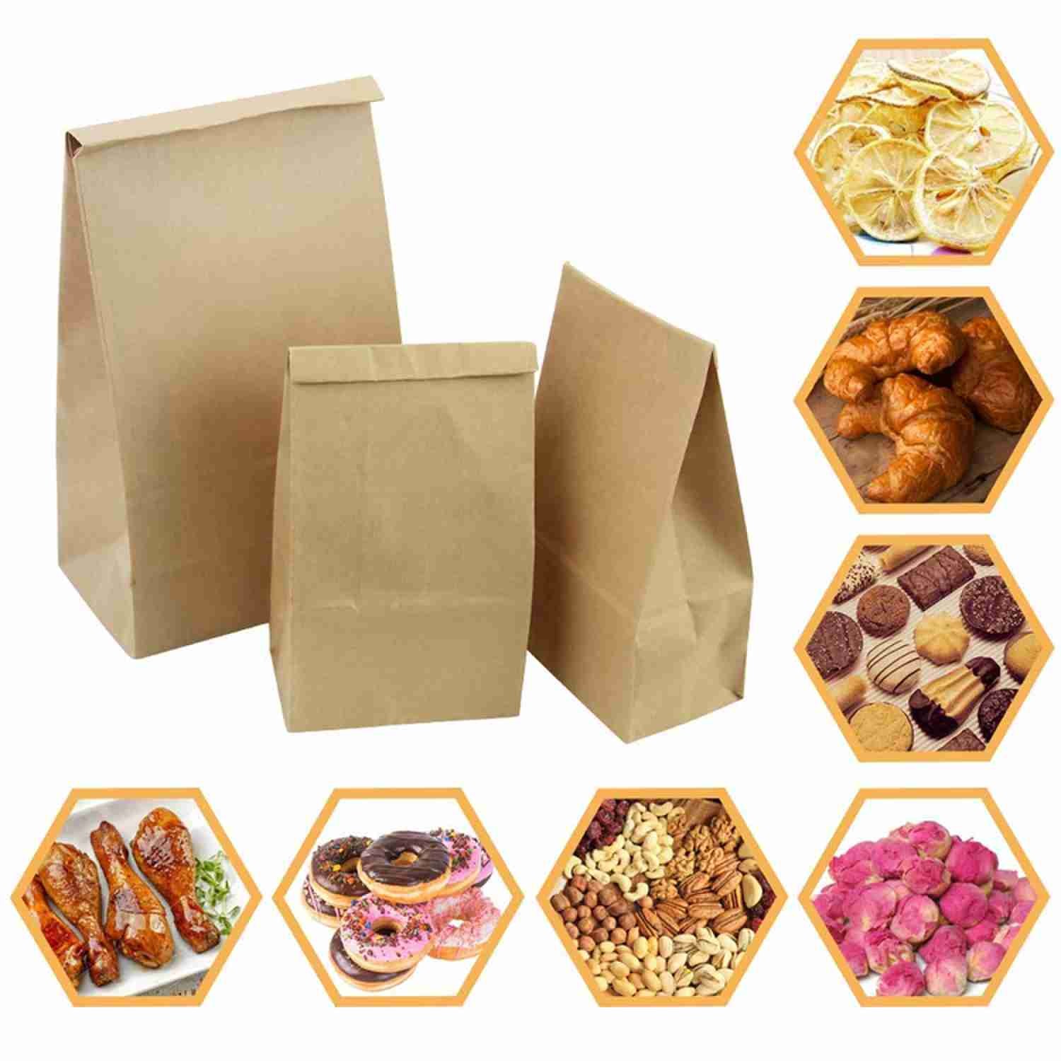 Plain White Waxpaper Kraft Paper Bread Bags Biodegradable 250g