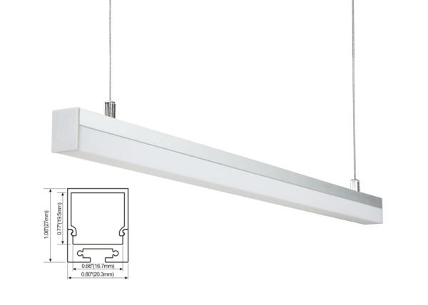 LED Linear lighting Pendant lights Aluminum Profile Square Shape Waterproof
