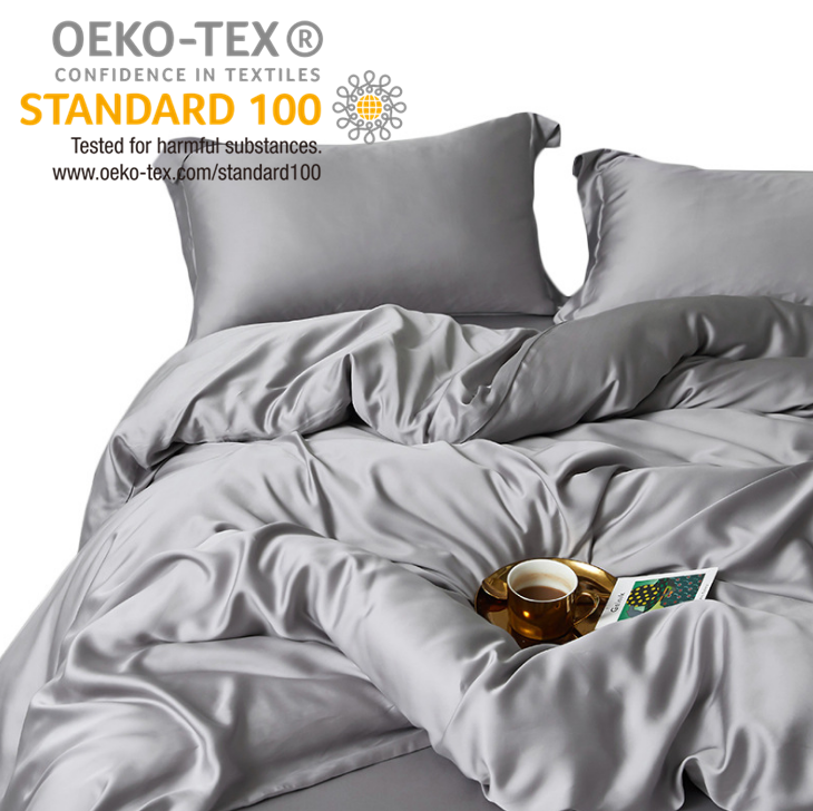 Get a Good Night's Sleep with this Mulberry Silk Duvet Cover Fitted Sheet Bedding Set