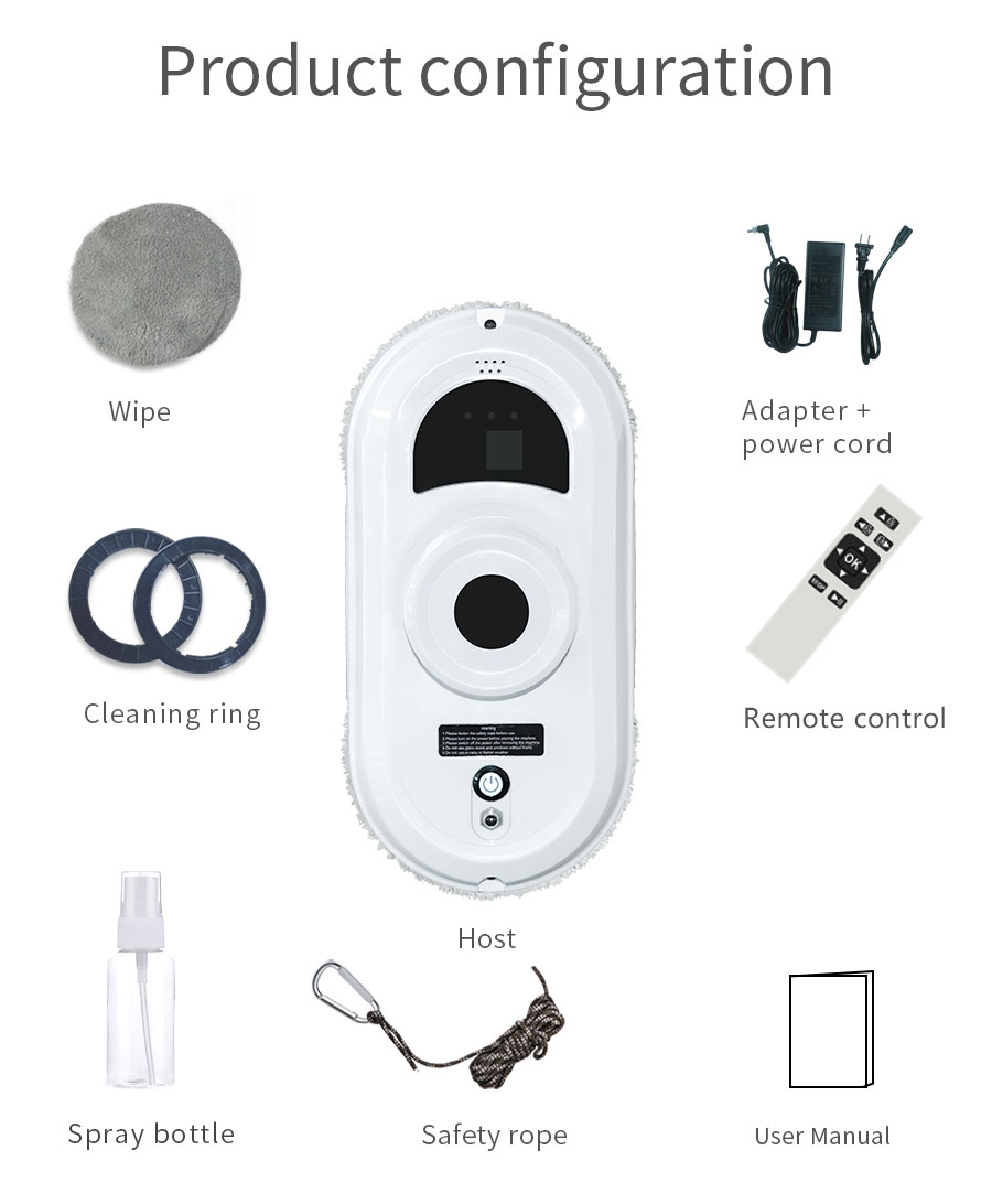 Household Huidi Automatic Window Vacuum Cleaning Robot with 2800Pa Suction US Plug