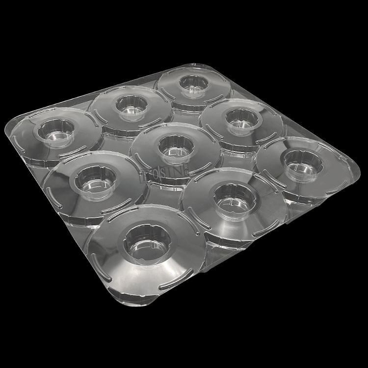 Customized Disposable Plastic Transparent 9 Holes Yarn Wrapped Tray
