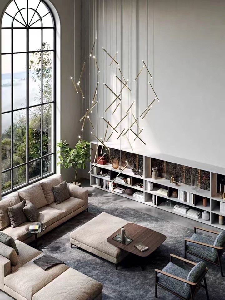 Black Tube Led Pendant Lamp For Living Room Contemporary Led Pendant Lights