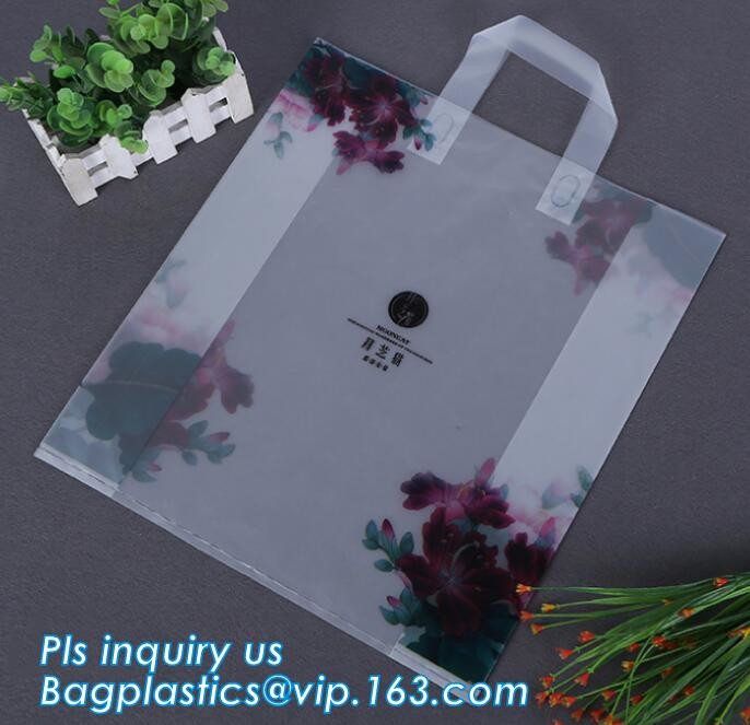 Custom logo HDPE / LDPE patch handle die cut plastic shopping bag for carrying bread,Die Cut Handle Shopping Bag bagease
