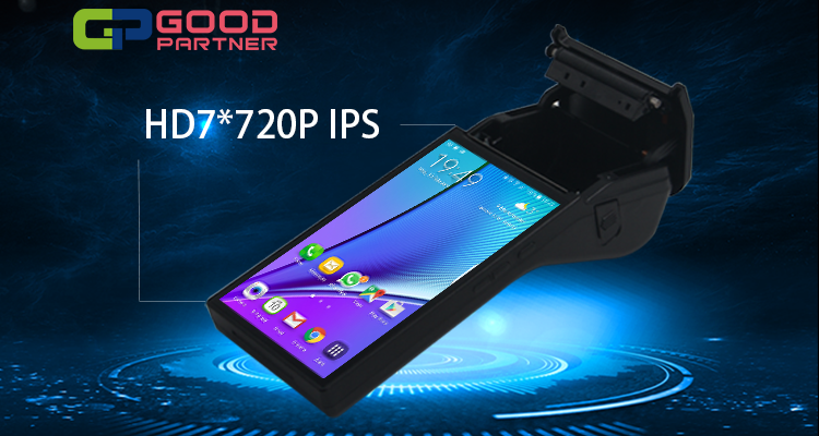 1GB RAM Handheld POS Terminal with 10 Point Capacitive Touch Screen and Printer