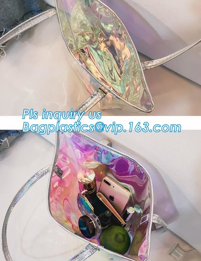 popular bench shoulder bag transparent pvc bag, PVC Tote Bag Shoulder Handbag Transparent PVC Beach Bag, casual beach ba