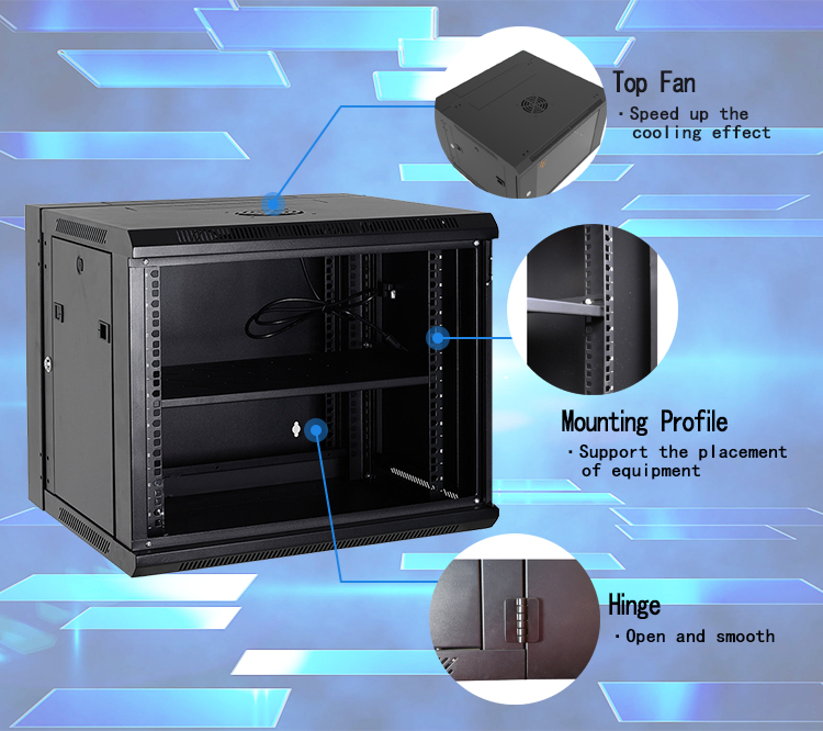 4U 6U 9U 12U 15U 18U 22U 27U 600x550 Swing Out Wall Mounted Cabinet Server Rack