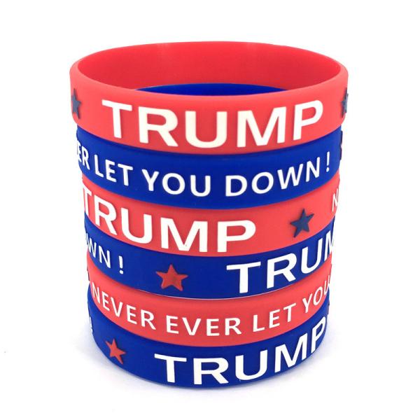 Advertising Event Wristband Custom Trump Silicone Bracelets with Heat Transfer
