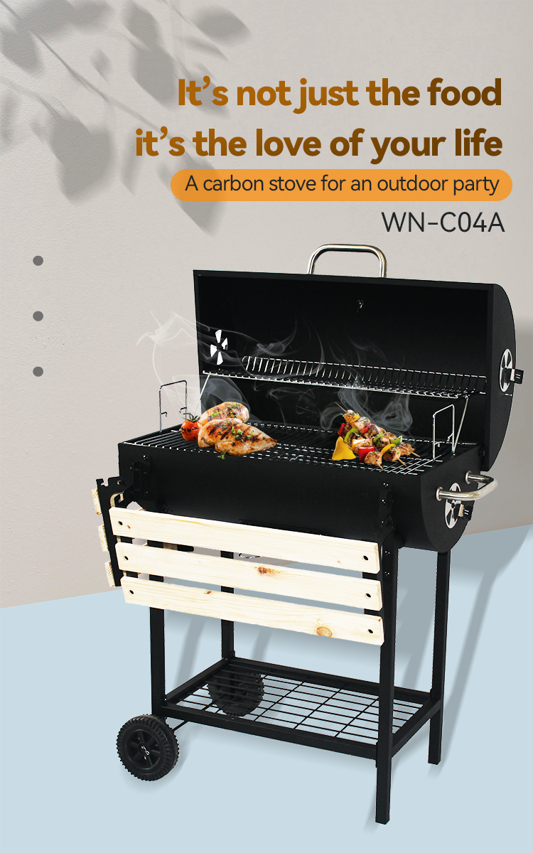 Easily Assembled 70.5*39.5*20 Portable Charcoal BBQ Grill Perfect for Outdoor Camping