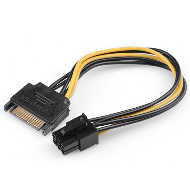 6Pin to 2 ST Cable Male to Female Hard Drive Power Cable Video Card Power Adapter Cable for Connectors