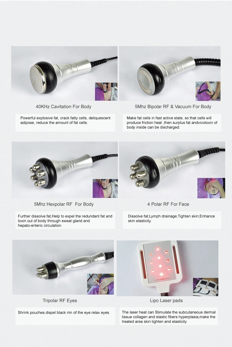 Multifunction Body Slimming Ultrasonic Weight Loss Vacuum Roller+ Laser+RF+ Cavitation+LED Slim Machine