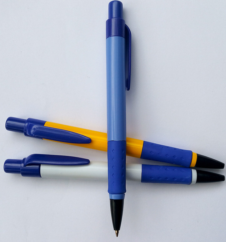 Fancy plastic ballpoint pens for promotion, blue refill, push type, Student pen advertising pens