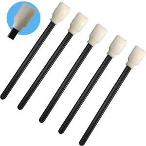 China Dustless Cleanroom Rectangular Foam Tip Swab With Black Handle on sale