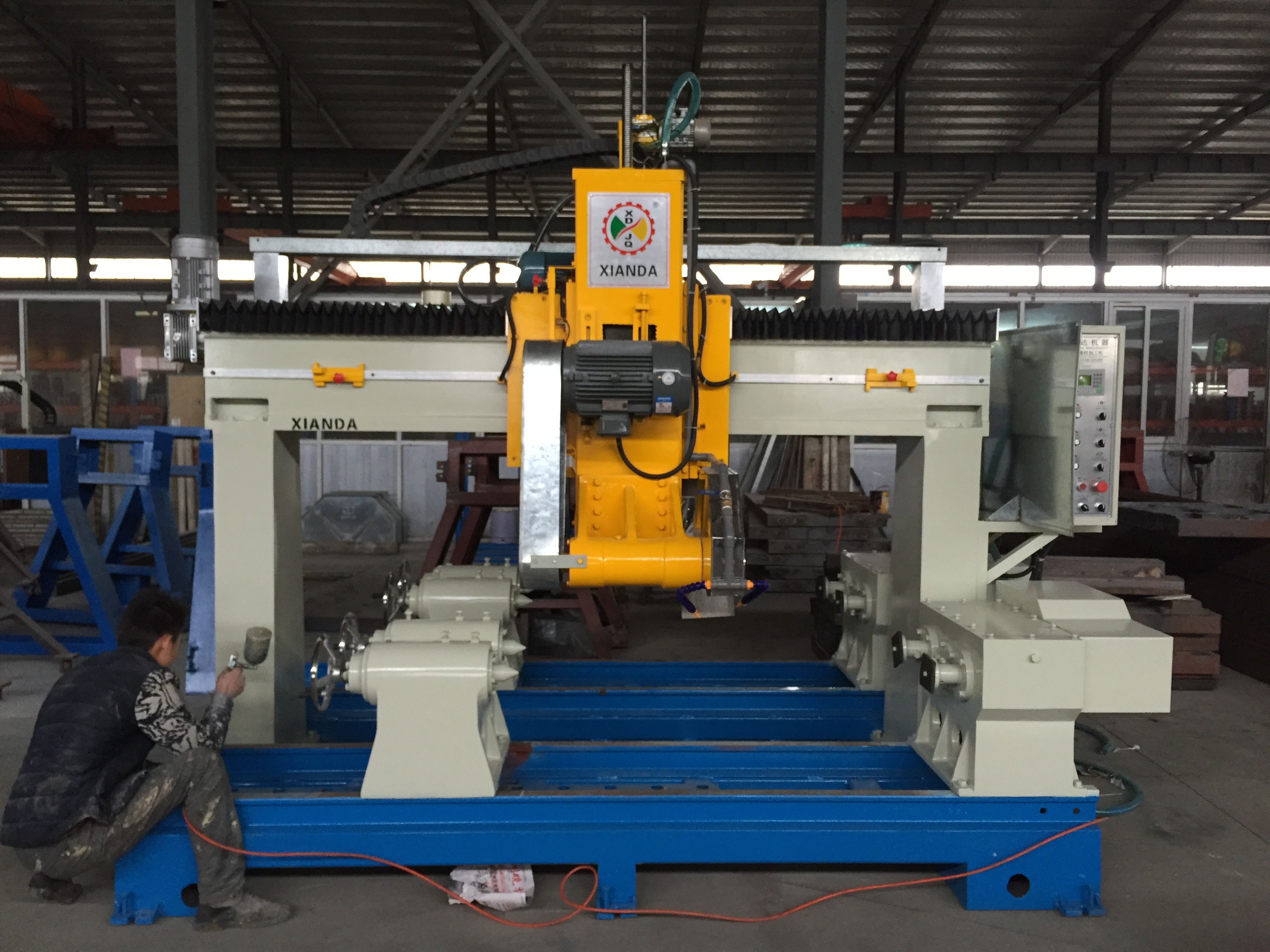 High Efficiency CNC Two Pcs Baluster Cutting Machine For Kingpost , Roadblock