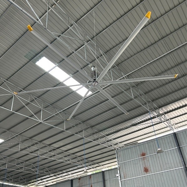 20FT Industrial HVLS Ceiling Fan Sliver Grey Customized Support ODM for Cowshed