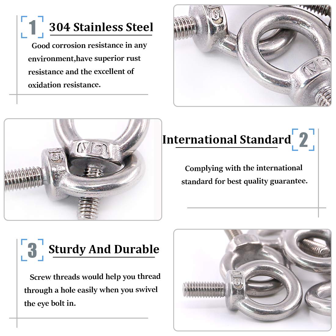 Industry Ring Bolt M6-M36 Eye Bolt with Stainless Steel 304/316 and JIS Standard
