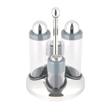 Quality 4Pcs Circular Base Condiment bottle set SHKT-9215 for sale