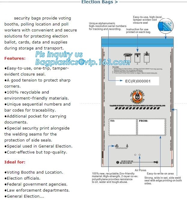 Document safe tamper proof bank deposit bag, Steb Plastic Money Pe Bank Deposit Coin Security Pouch Bags With Seal For C
