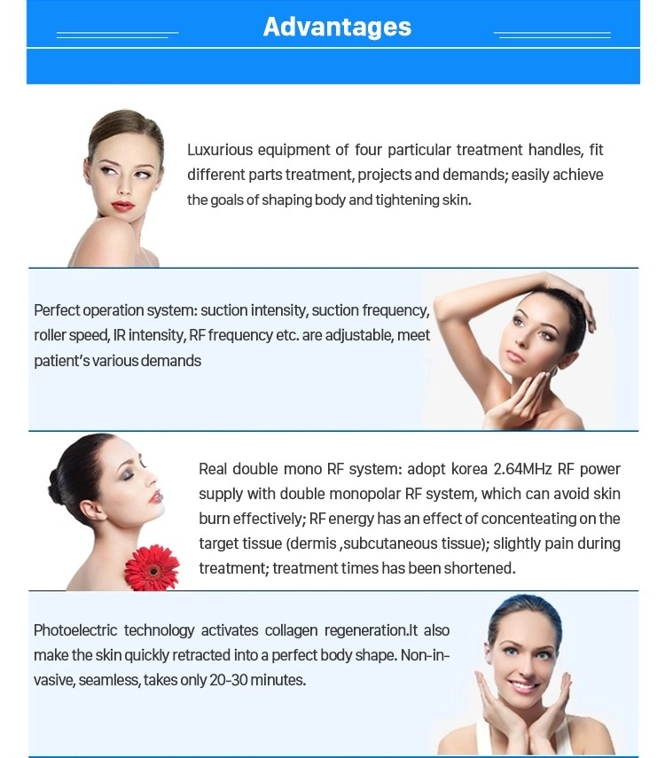 price power assisted RF roller 3 facial facial vacuum body vacuum suction machine