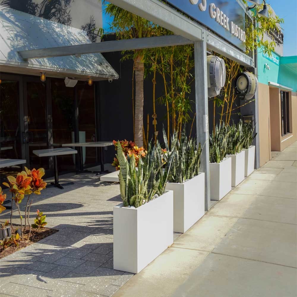 Wholesale Fiberglass Resin Flower Planters Modern Style FRP Plant Pots For Decor