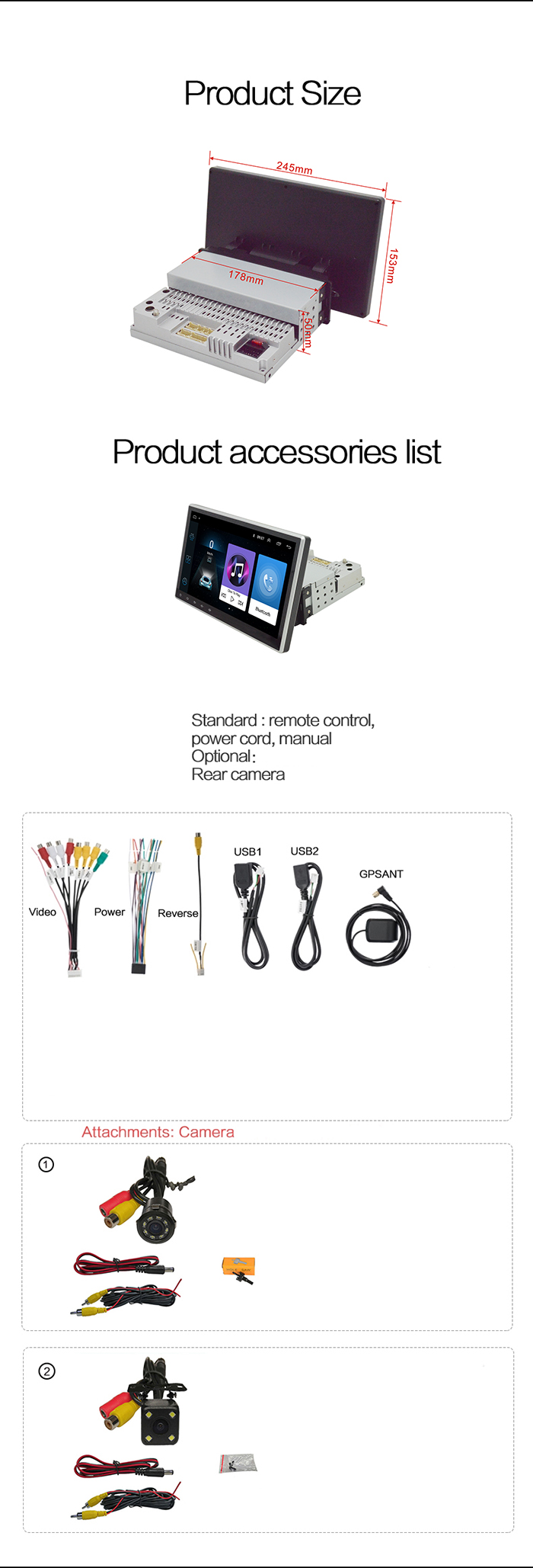 Rotatable Screen Single Din 10.1 inch GPS Navigation Android 8.1 Car DVD Player Auto Radio