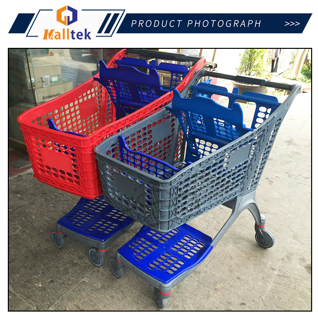 175L Pure Plastic Supermarket Shopping Trolley For Customised Colours