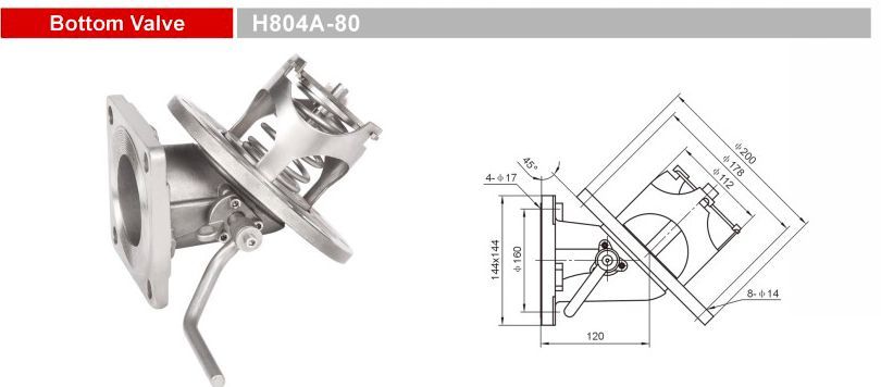 H804A-80 Stainless Steel Bottom Emergency Shut Valves