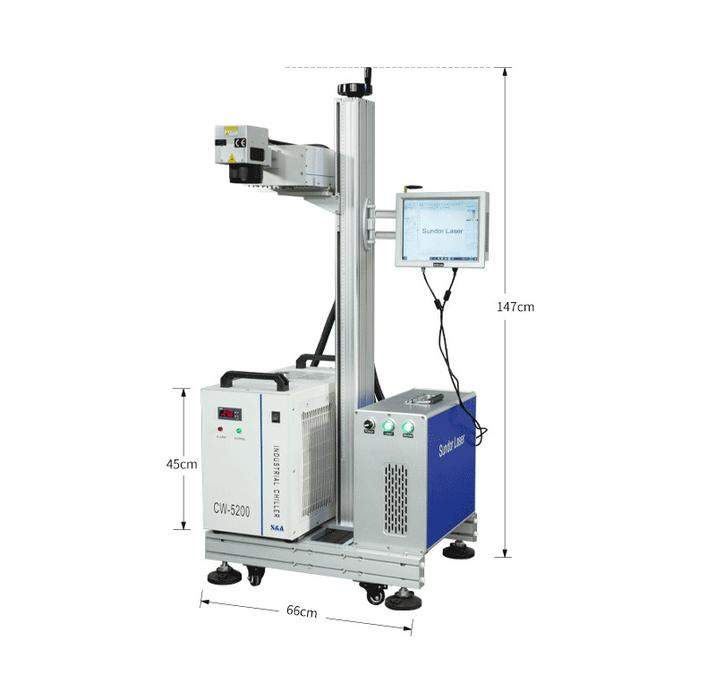 Fast speed UV Laser Flying online Marking Machine with Conveyor Belt for Mass Production