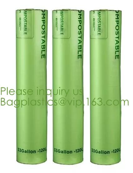 Eco-friendly Roll Compostable Plastic Bag Drawstring Biodegradable Garbage Bags,cornstarch custom compostable biodegrada