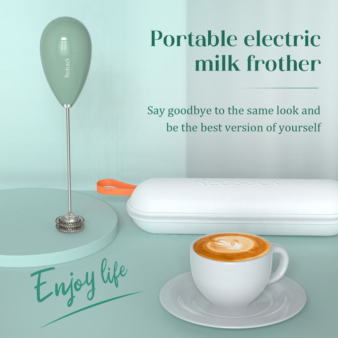 ABS 304 Stainless Steel Manual Milk Aerator 3.7V Voltage Hot/Cold Frothing Modes Electric