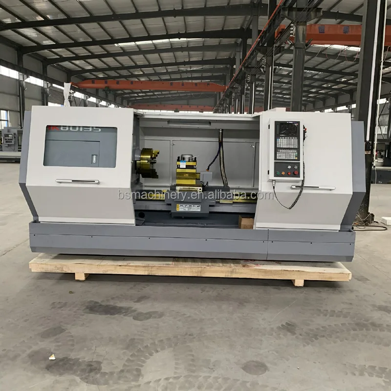 Hard Guideway Spindle Bore 52mm Horizontal Flat Bed Cnc Lathe Machine