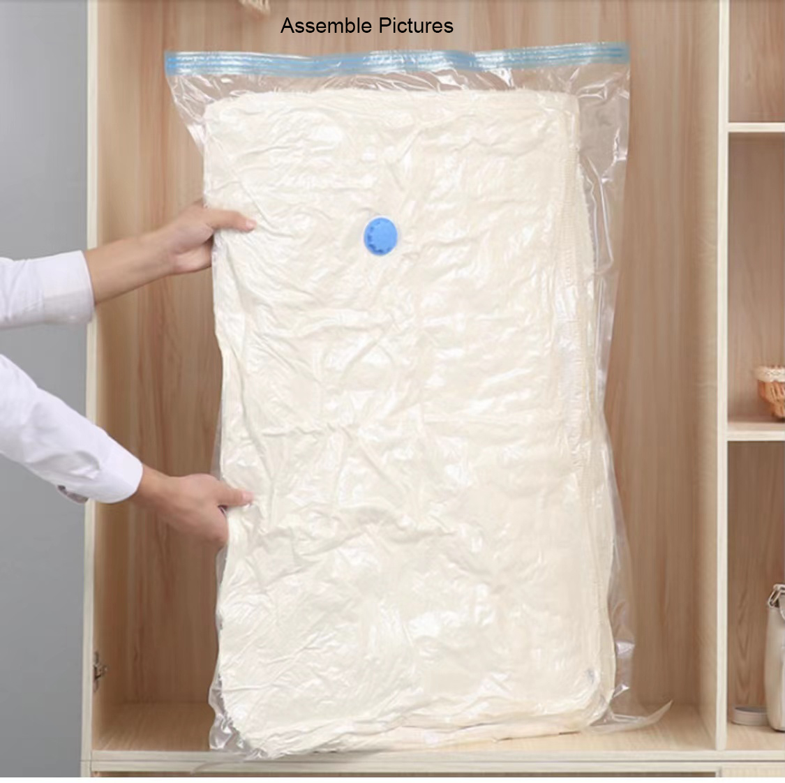 PE Plastic Vacuum Compression Bag for Quilts Clothes and Travel Spot Air Suction Valve