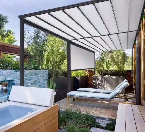 Waterproof Retractable Awning / Retractable Garden Awning Customized Size