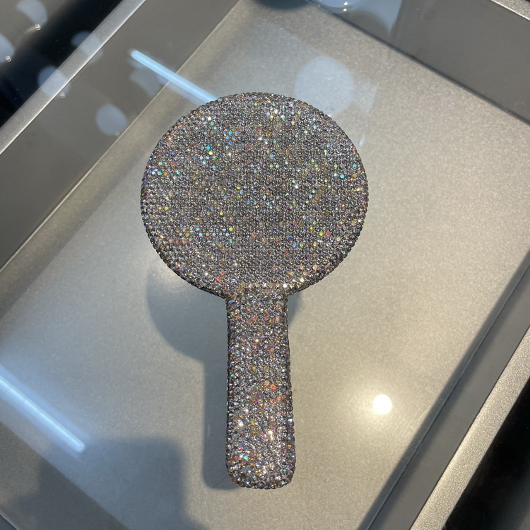 Rhinestone Heart Travel Portable Vanity Mirror Makeup Light Up For Makeup