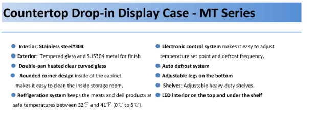 Countertop Dual Back Access Display Case for Bakery with CE&ETL