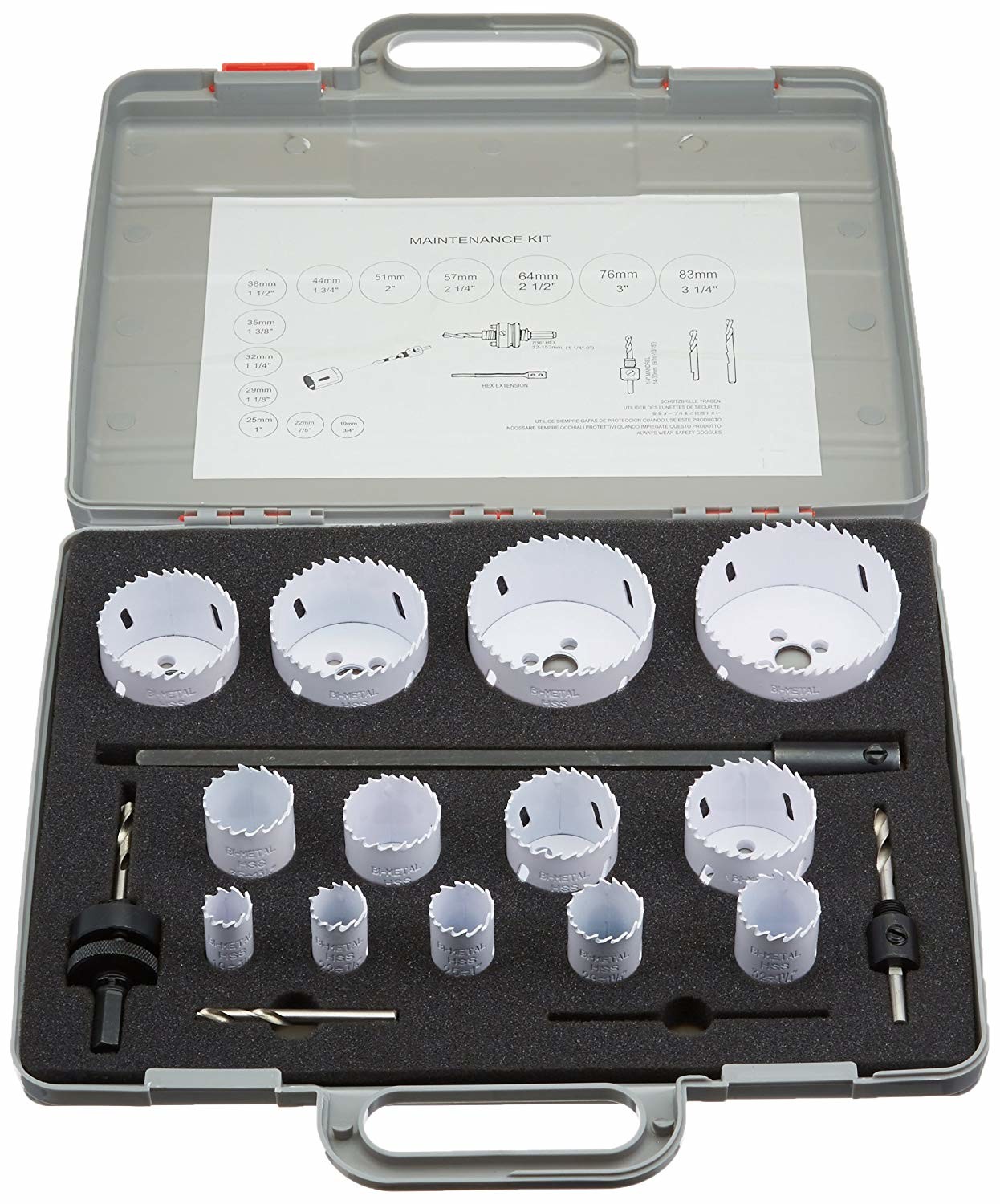  Bi-Metal Hole Saw Kit 18pc with ABS Case for Metal Cutting Manufactures