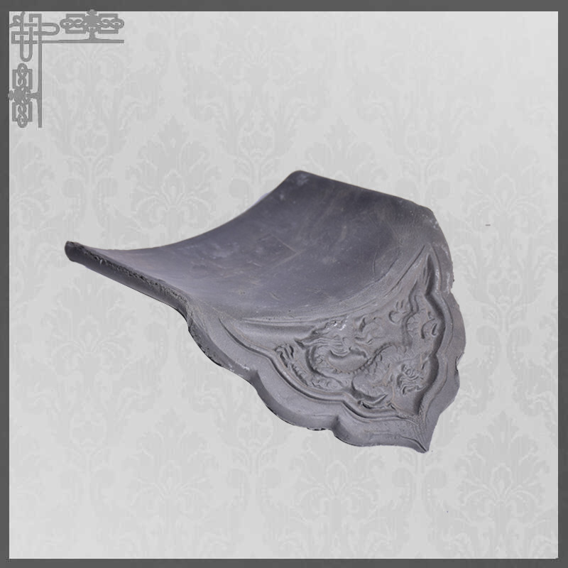 500N Ancient Chinese Traditional Clay Roof Tiles Clay Eaves Tile Wear Resisting