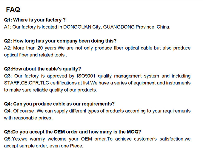 6 Core Outdoor Fiber Optic Cable Single Mode For Direct Buried with PE outer sheath