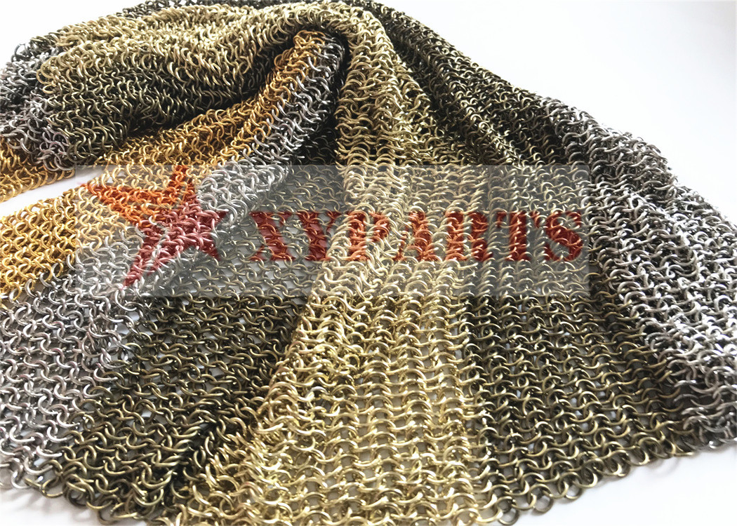 20MM Decorative Metal Ring Mesh Curtain PVD Rose Gold Color