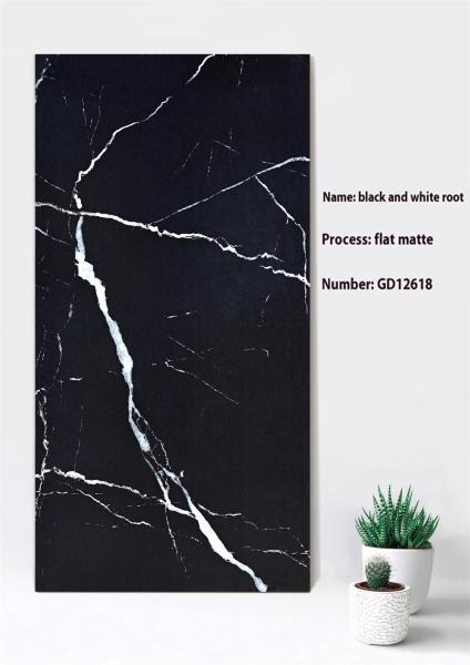 Black And Gray Wear-Resistant 600x1200mm Flat Matte Black Curatin Wall Thick